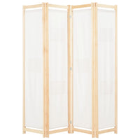 vidaXL Divisória de quarto com 5 painéis 200x170x4 cm tecido creme