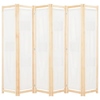 vidaXL Divisória de quarto com 5 painéis 200x170x4 cm tecido creme
