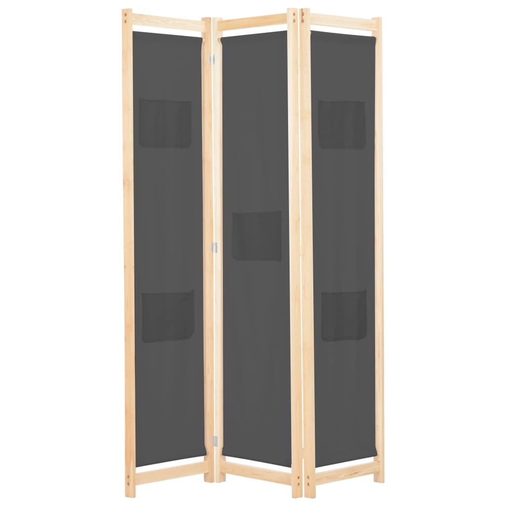 vidaXL Divisória de quarto com 5 painéis 200x170x4 cm tecido creme