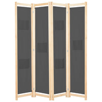 vidaXL Divisória de quarto com 5 painéis 200x170x4 cm tecido creme