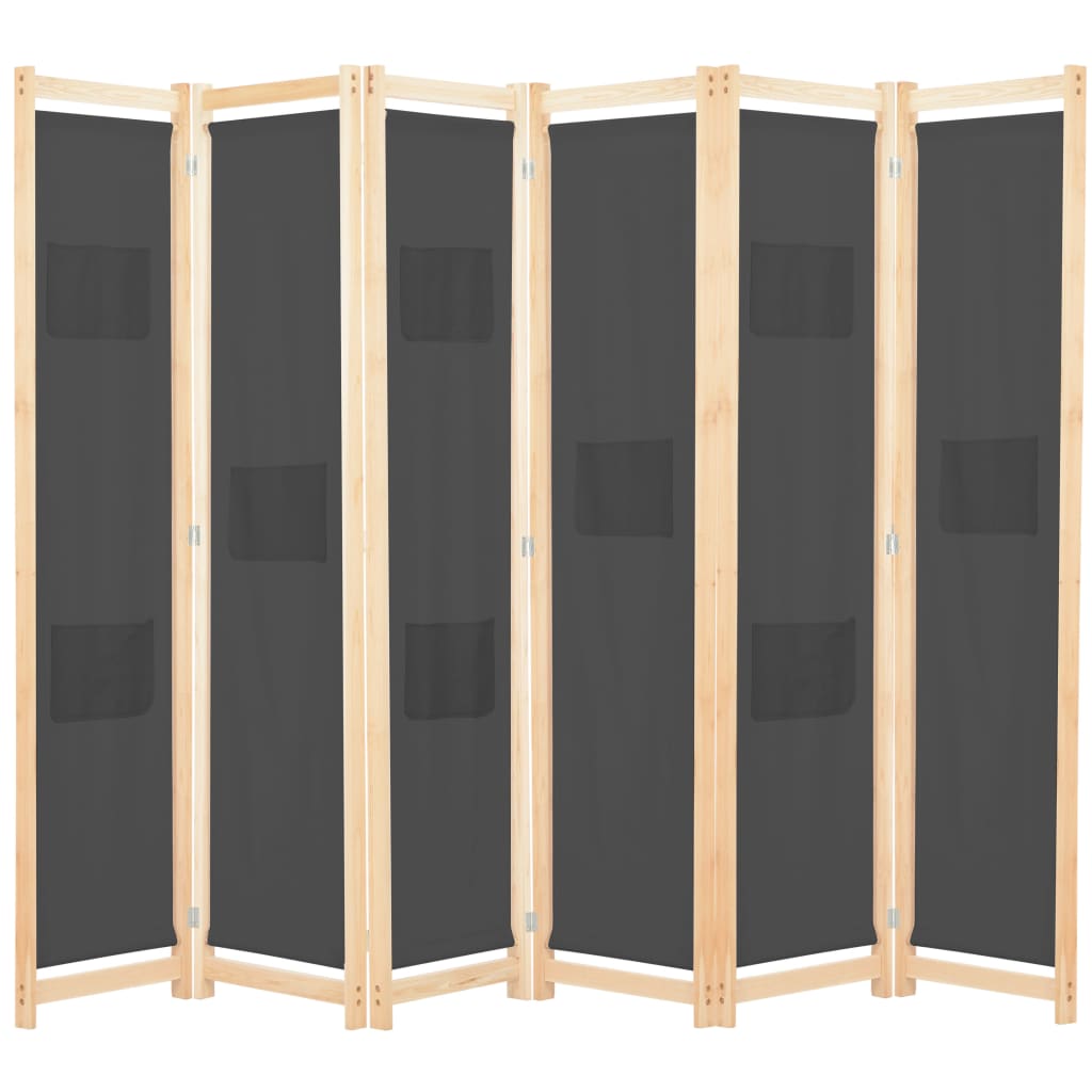 vidaXL Divisória de quarto com 5 painéis 200x170x4 cm tecido creme
