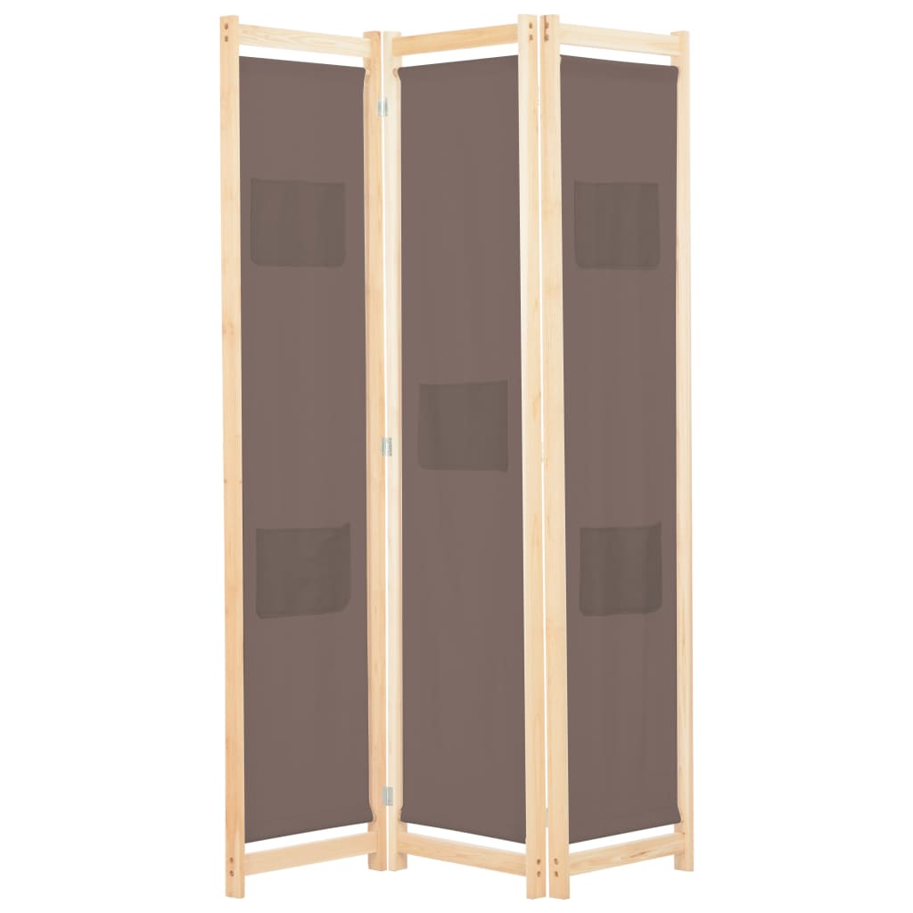 vidaXL Divisória de quarto com 5 painéis 200x170x4 cm tecido creme