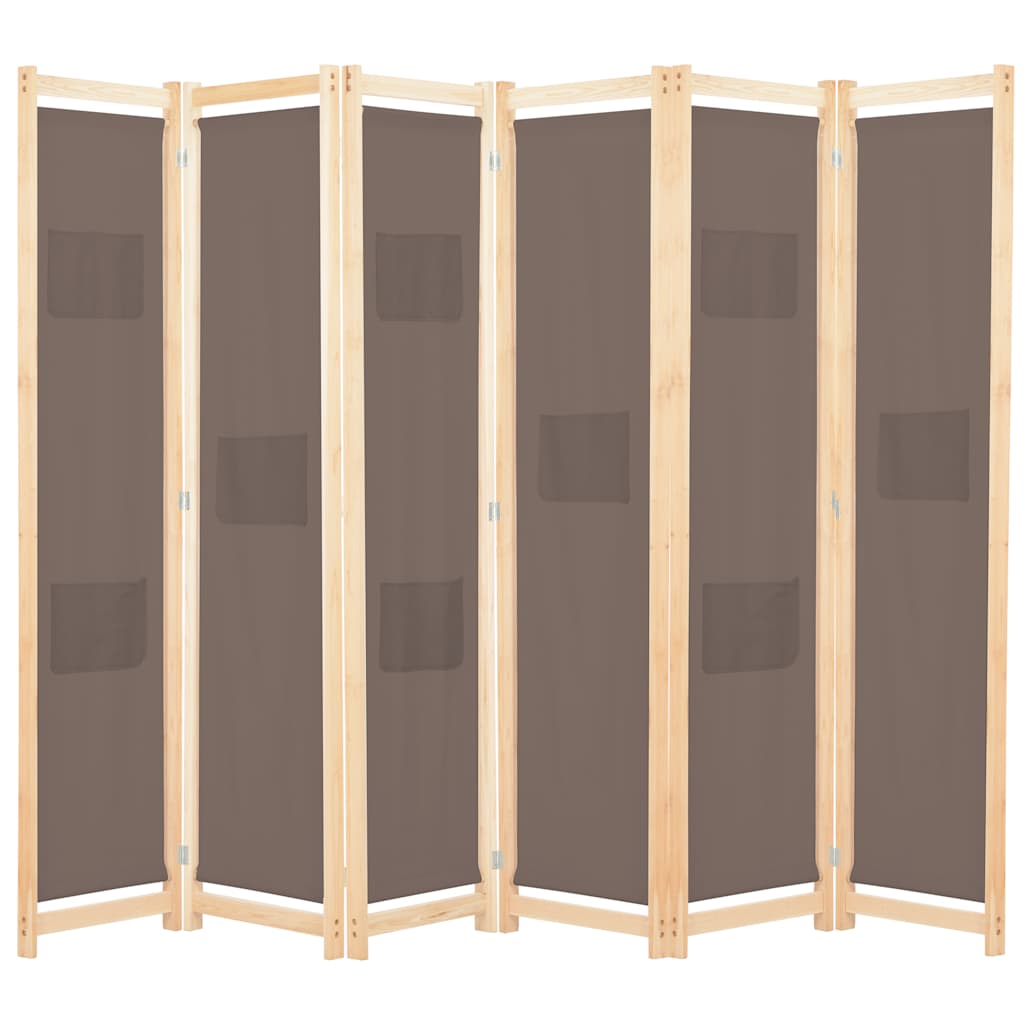 vidaXL Divisória de quarto com 5 painéis 200x170x4 cm tecido creme