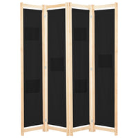 vidaXL Divisória de quarto com 5 painéis 200x170x4 cm tecido creme