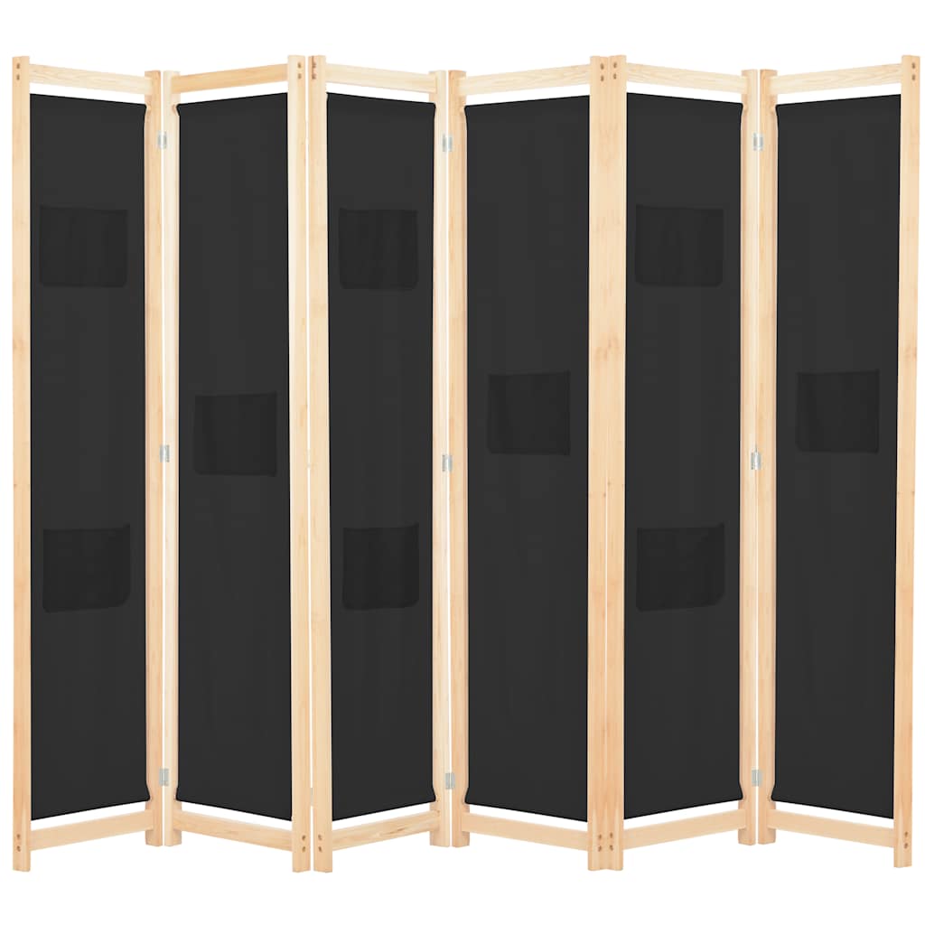vidaXL Divisória de quarto com 5 painéis 200x170x4 cm tecido creme