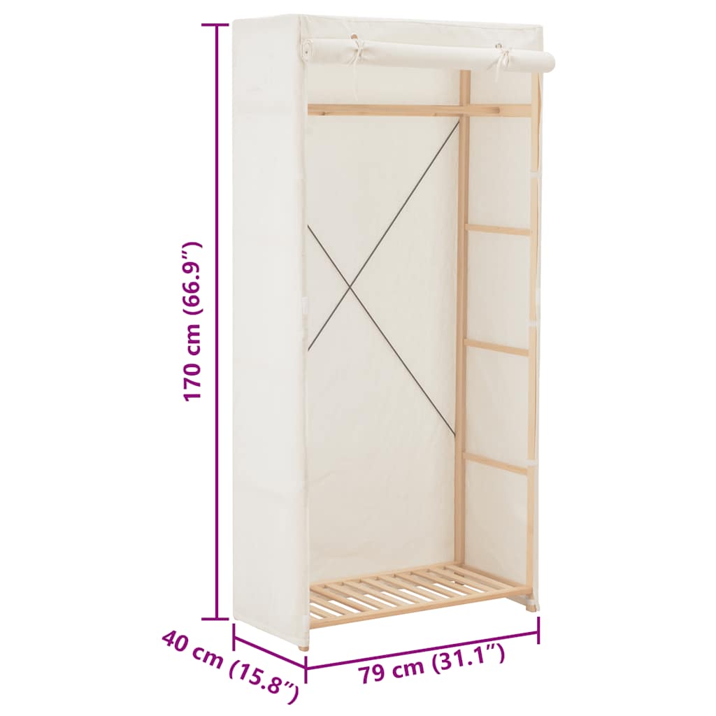 vidaXL Roupeiro 79x40x170 cm tecido branco