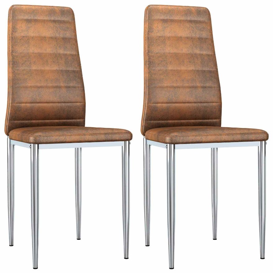 vidaXL Cadeiras de Jantar 2 pcs Castanho 41,5 x 48 x 99 cm
