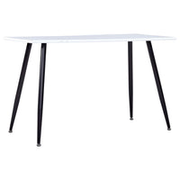 vidaXL Mesa de jantar 120x60x74 cm MDF branco e preto