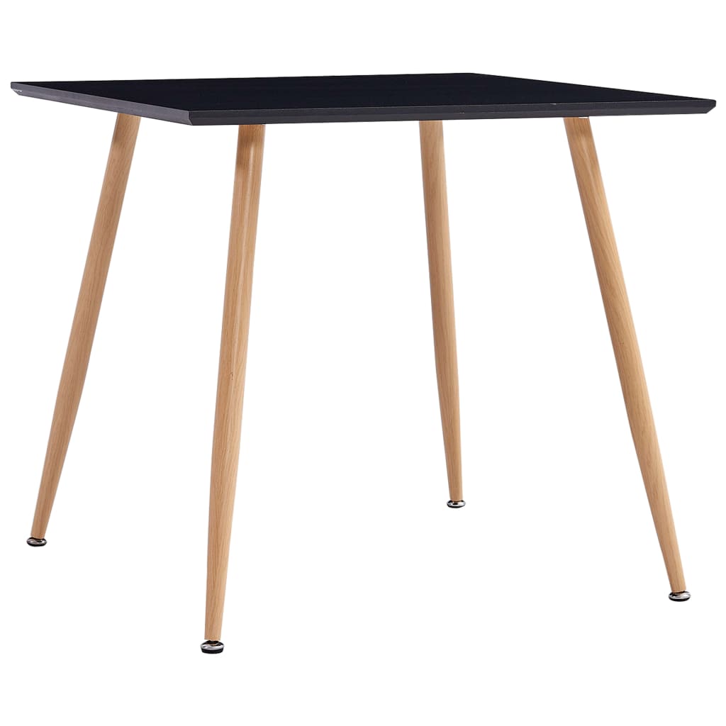 vidaXL Mesa de jantar 80,5x80,5x73 cm MDF cor carvalho e preto