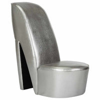 vidaXL Cadeira estilo sapato de salto alto couro artificial vermelho