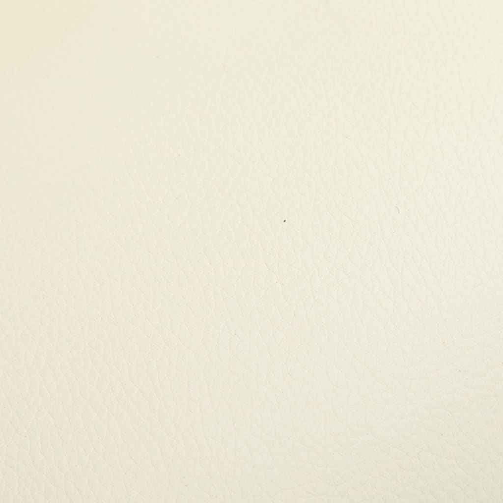 vidaXL Cadeira massagens + apoio pés couro artificial branco nata