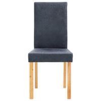 vidaXL Cadeiras de jantar 2 pcs camurça artificial cinzento