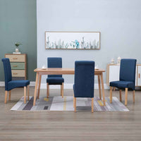 vidaXL Cadeiras de jantar 4 pcs tecido azul