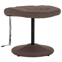 vidaXL Cadeira massagens reclinável c/ apoio pés tecido castanho