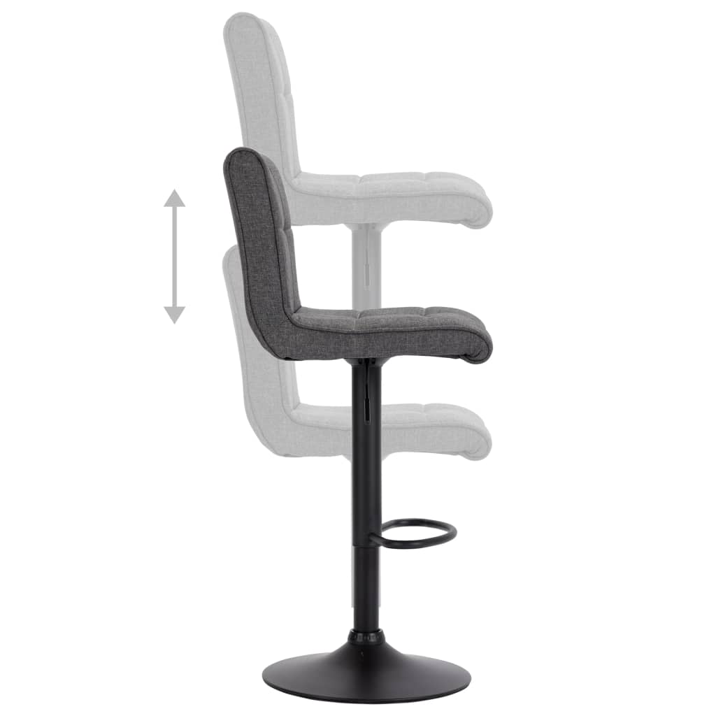 vidaXL Bancos de bar 2 pcs tecido cinzento-acastanhado