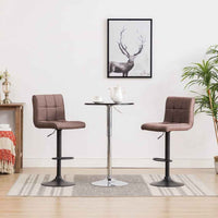 vidaXL Bancos de bar 2 pcs tecido cinzento-acastanhado