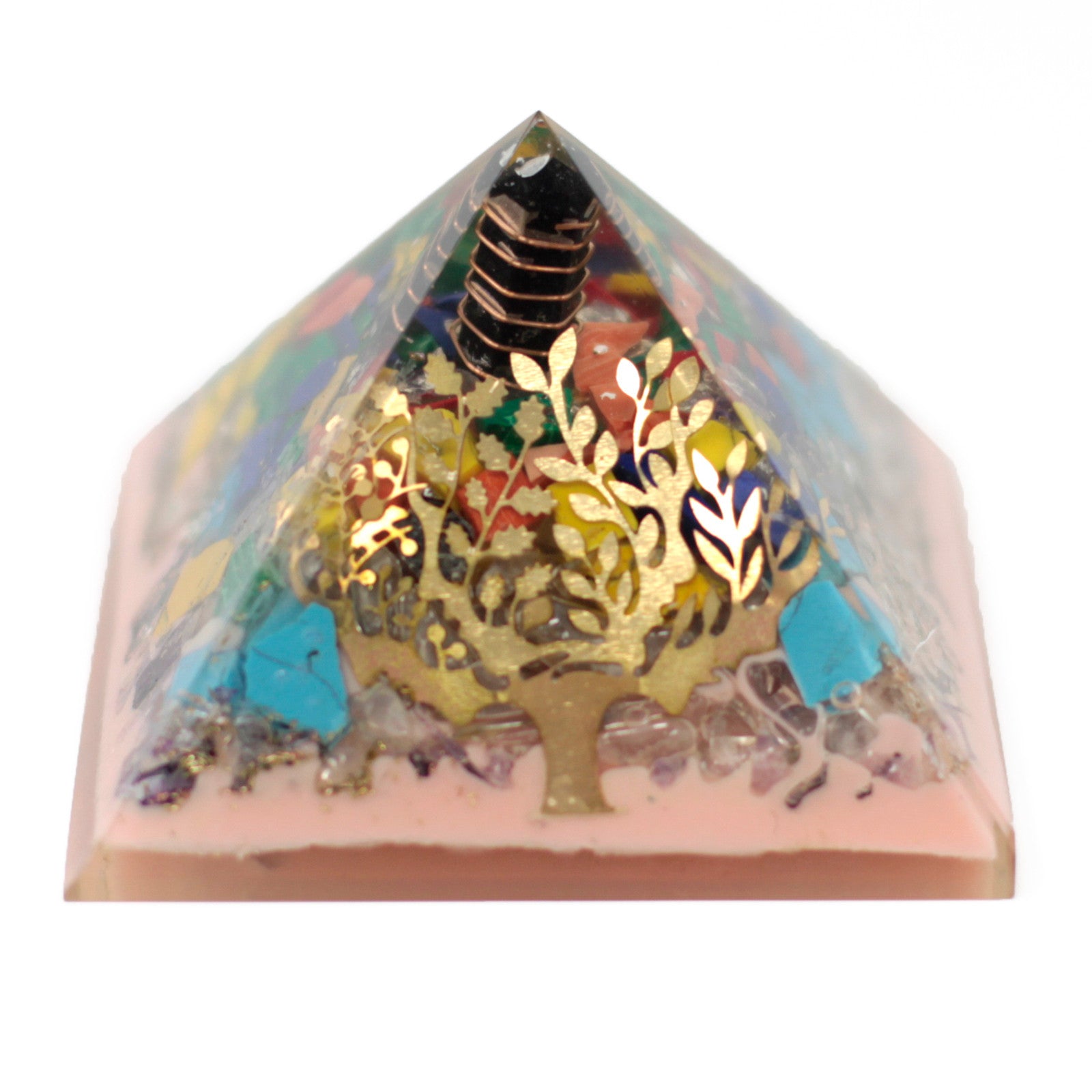 Lrg Organite Pyramid 70mm - Tree?earth base)
