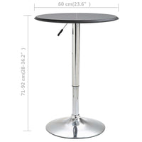 vidaXL Mesa de bar Ø60 cm MDF preto