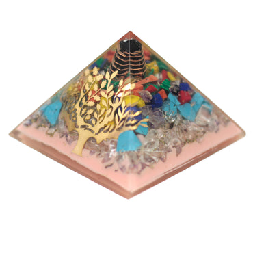 Lrg Organite Pyramid 70mm - Tree?earth base)