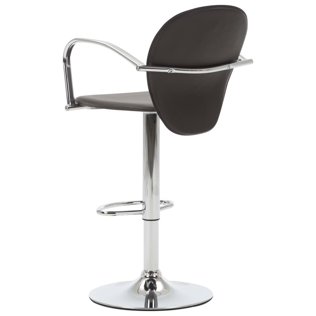 vidaXL Bancos de bar c/ apoios braços 2 pcs couro artificial castanho