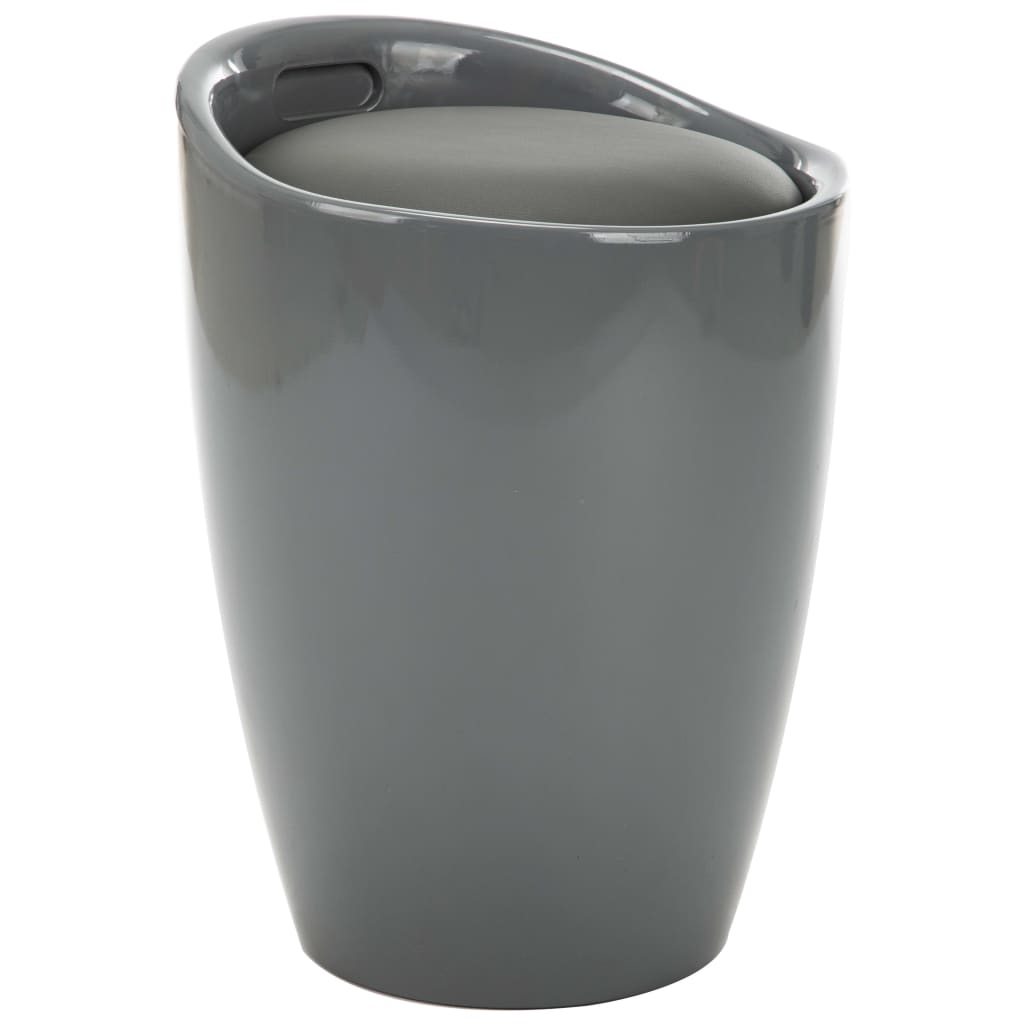 vidaXL Banco de arrumação couro artificial cinzento