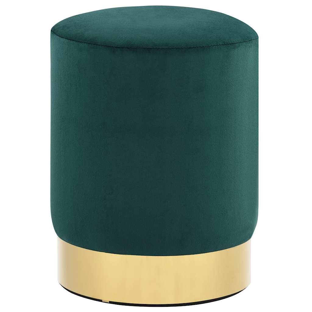 vidaXL Banco 28 x 36 cm veludo verde-escuro e dourado