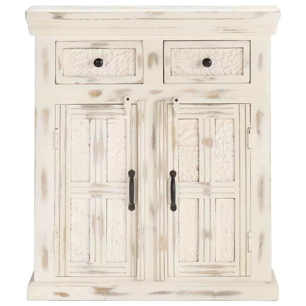 vidaXL Aparador 65x30x75 cm madeira de mangueira maciça branco