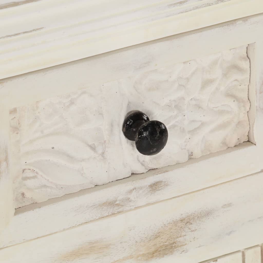 vidaXL Aparador 65x30x75 cm madeira de mangueira maciça branco