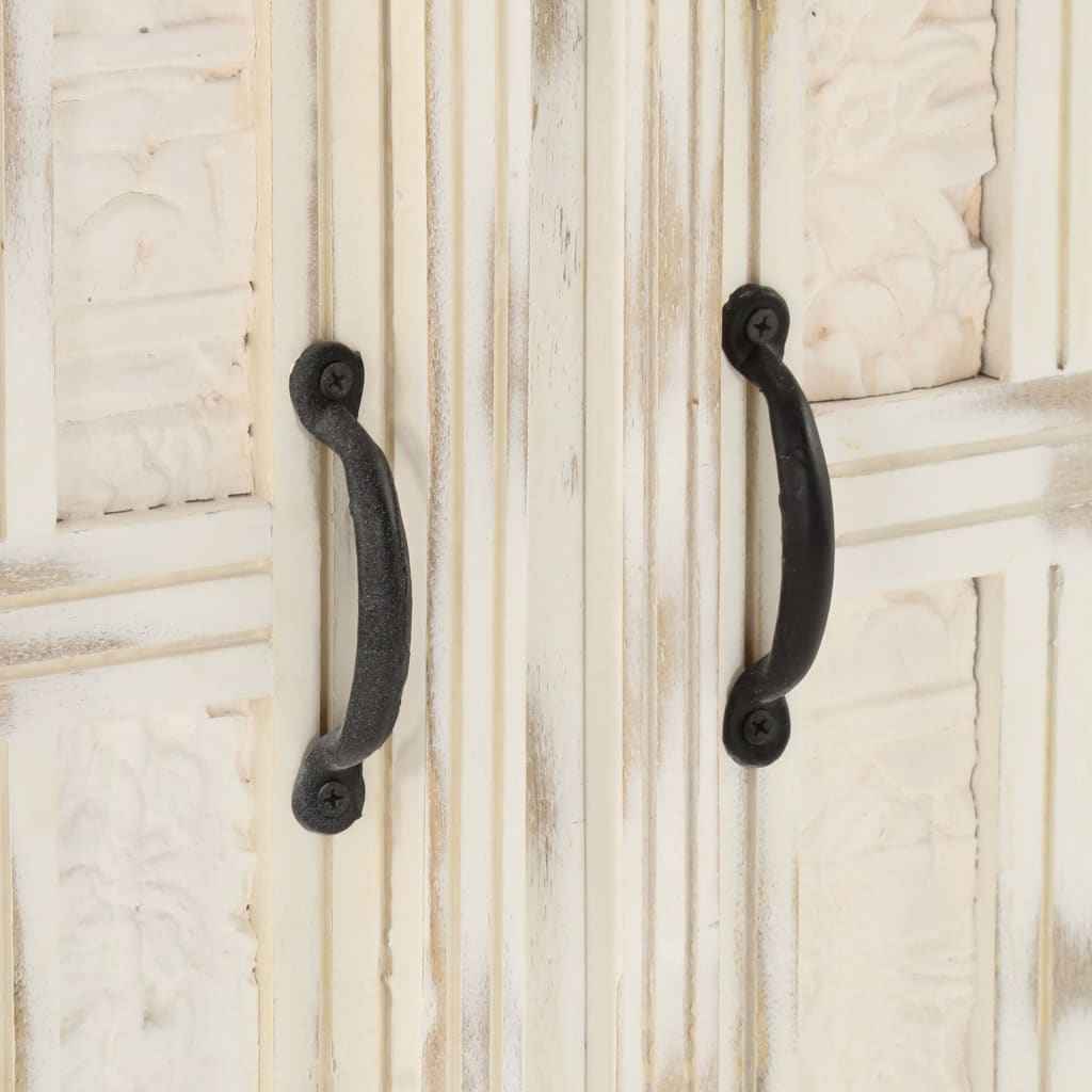 vidaXL Aparador 65x30x75 cm madeira de mangueira maciça branco