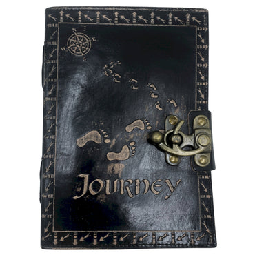 Leather Journel - Plain Paper -  Journey (7x5") - Dark Tan