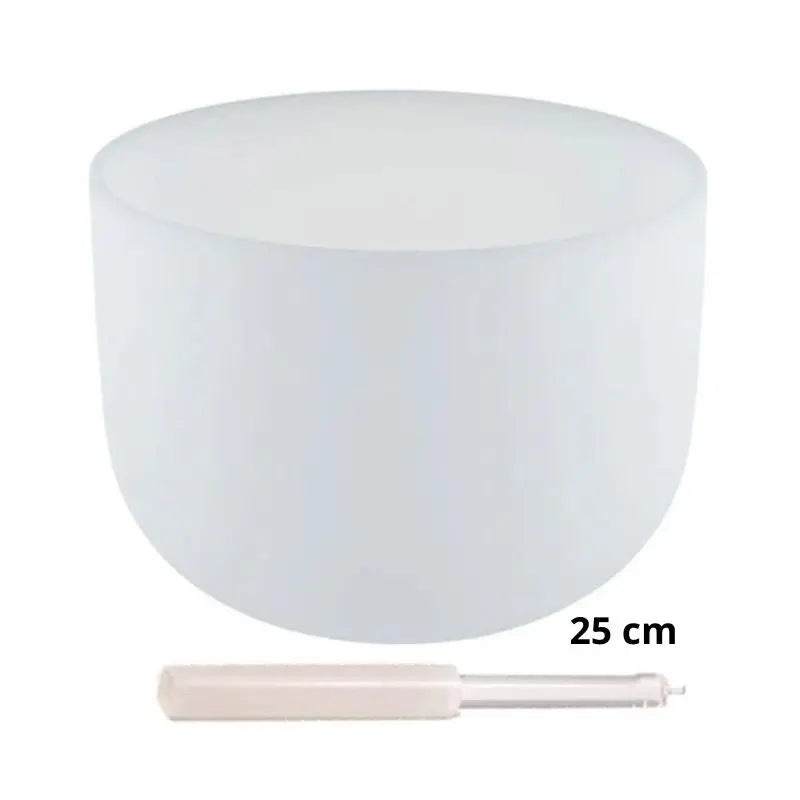 Taça sonora de cristal quartzo branco - 25 cm (432 Hertz)