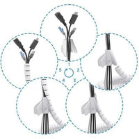 Organizador de cabos Espiral 3 Metros- Branco