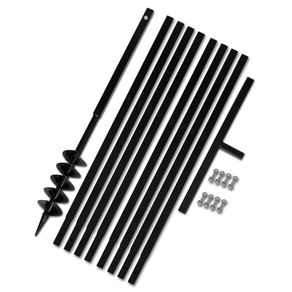 Broca de solo manual 100 mm com tubo de prolongamento 5 m aço