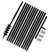 Broca de solo manual 100 mm com tubo de prolongamento 5 m aço