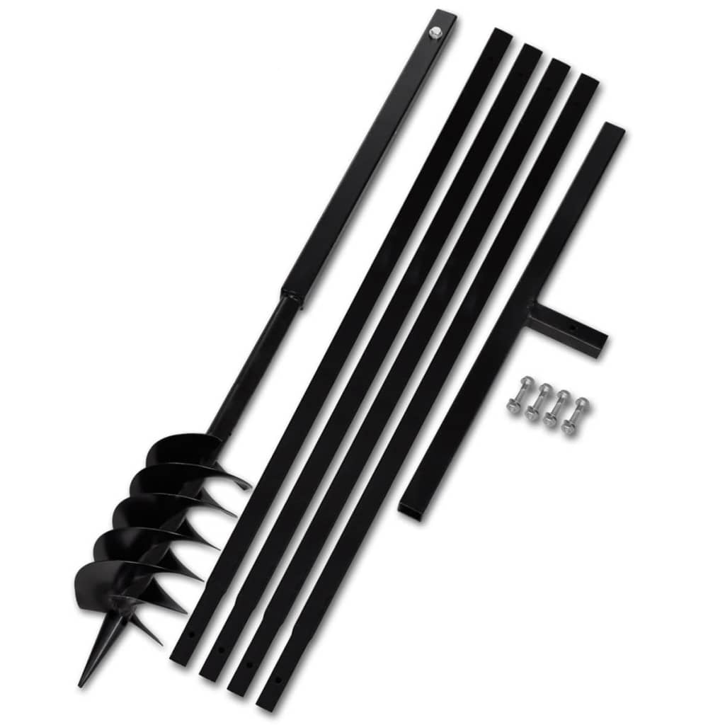 Broca de solo manual 100 mm com tubo de prolongamento 5 m aço