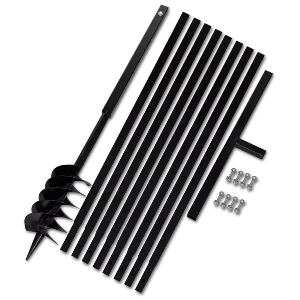 Broca de solo manual 100 mm com tubo de prolongamento 5 m aço