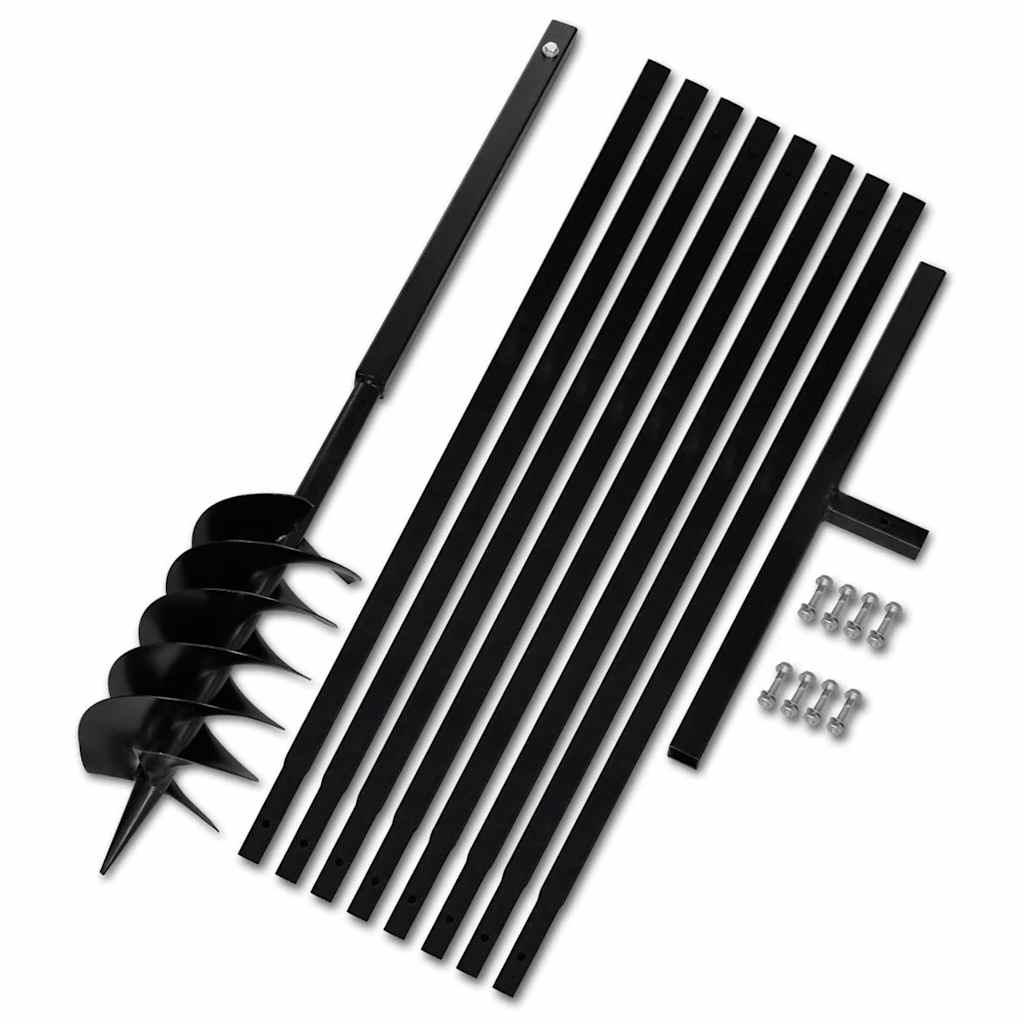 Broca de solo manual 100 mm com tubo de prolongamento 5 m aço