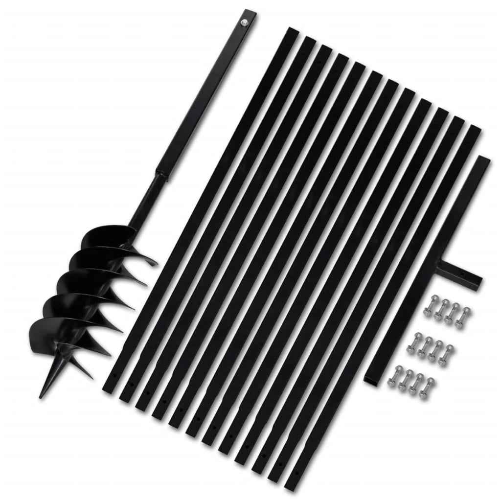 Broca de solo manual 100 mm com tubo de prolongamento 5 m aço