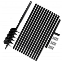 Broca de solo manual 100 mm com tubo de prolongamento 5 m aço