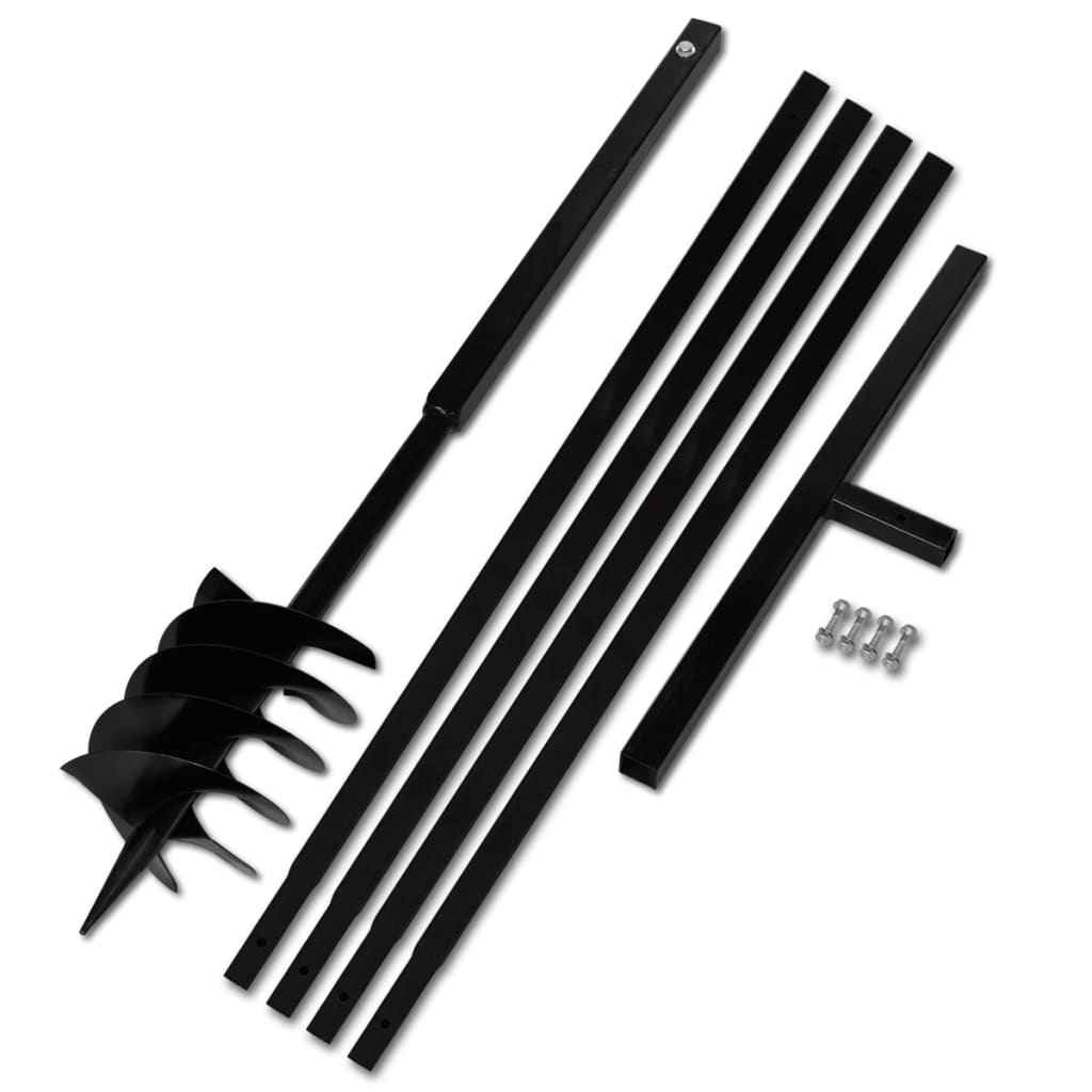 Broca de solo manual 100 mm com tubo de prolongamento 5 m aço