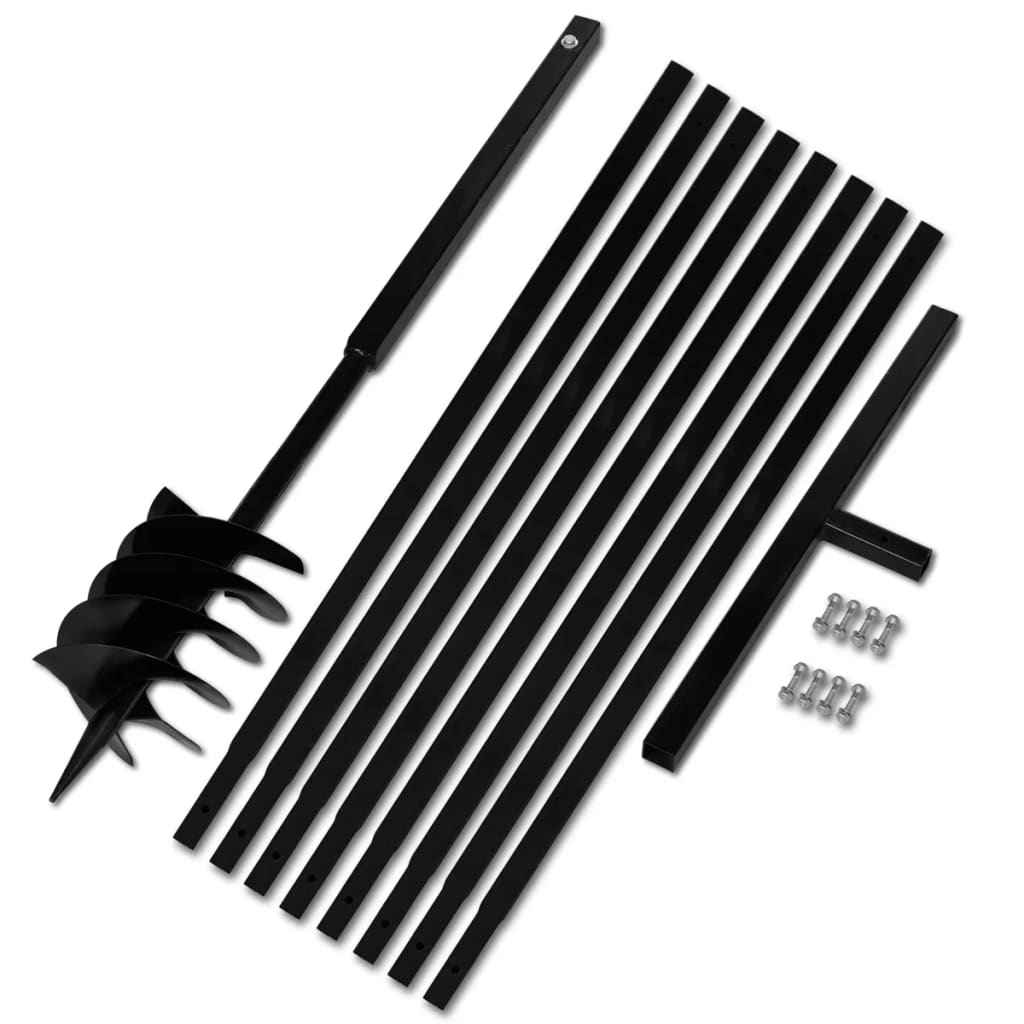 Broca de solo manual 100 mm com tubo de prolongamento 5 m aço