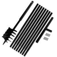 Broca de solo manual 100 mm com tubo de prolongamento 5 m aço