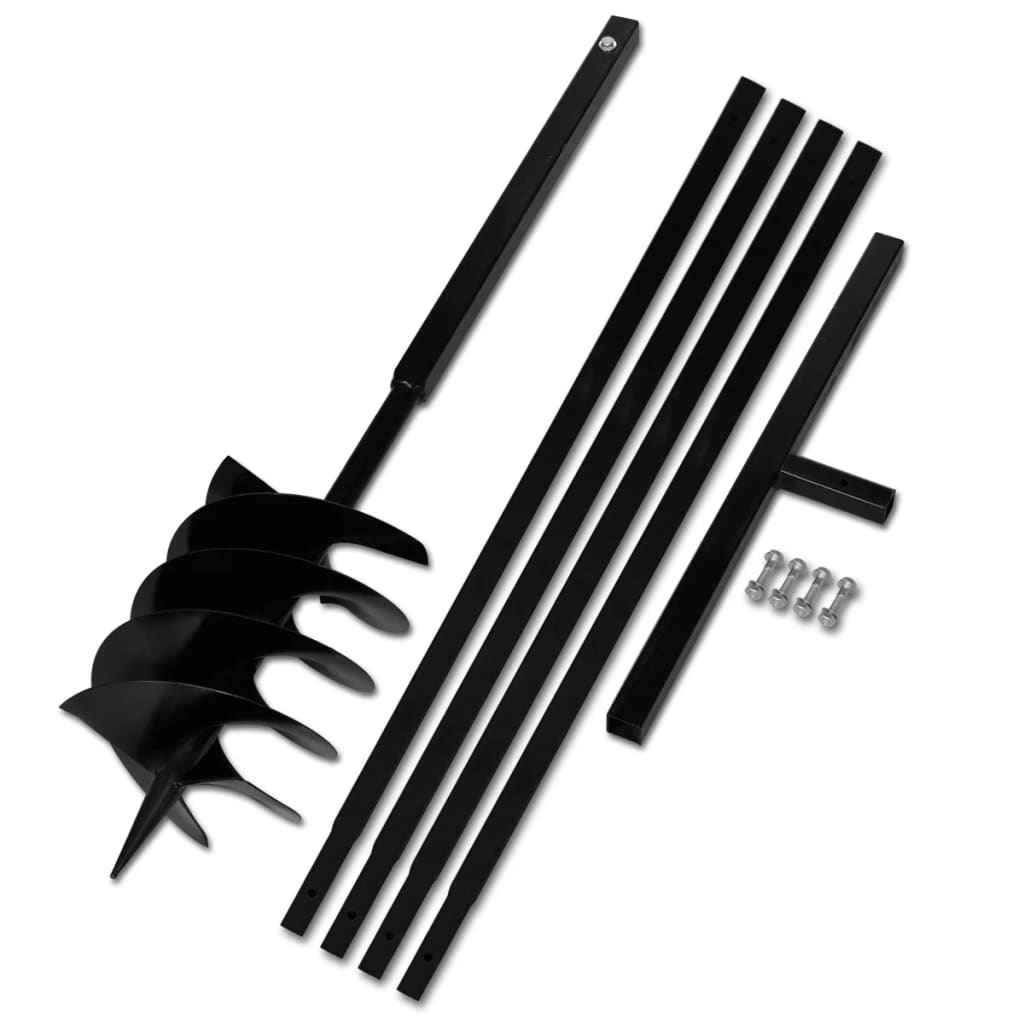 Broca de solo manual 100 mm com tubo de prolongamento 5 m aço