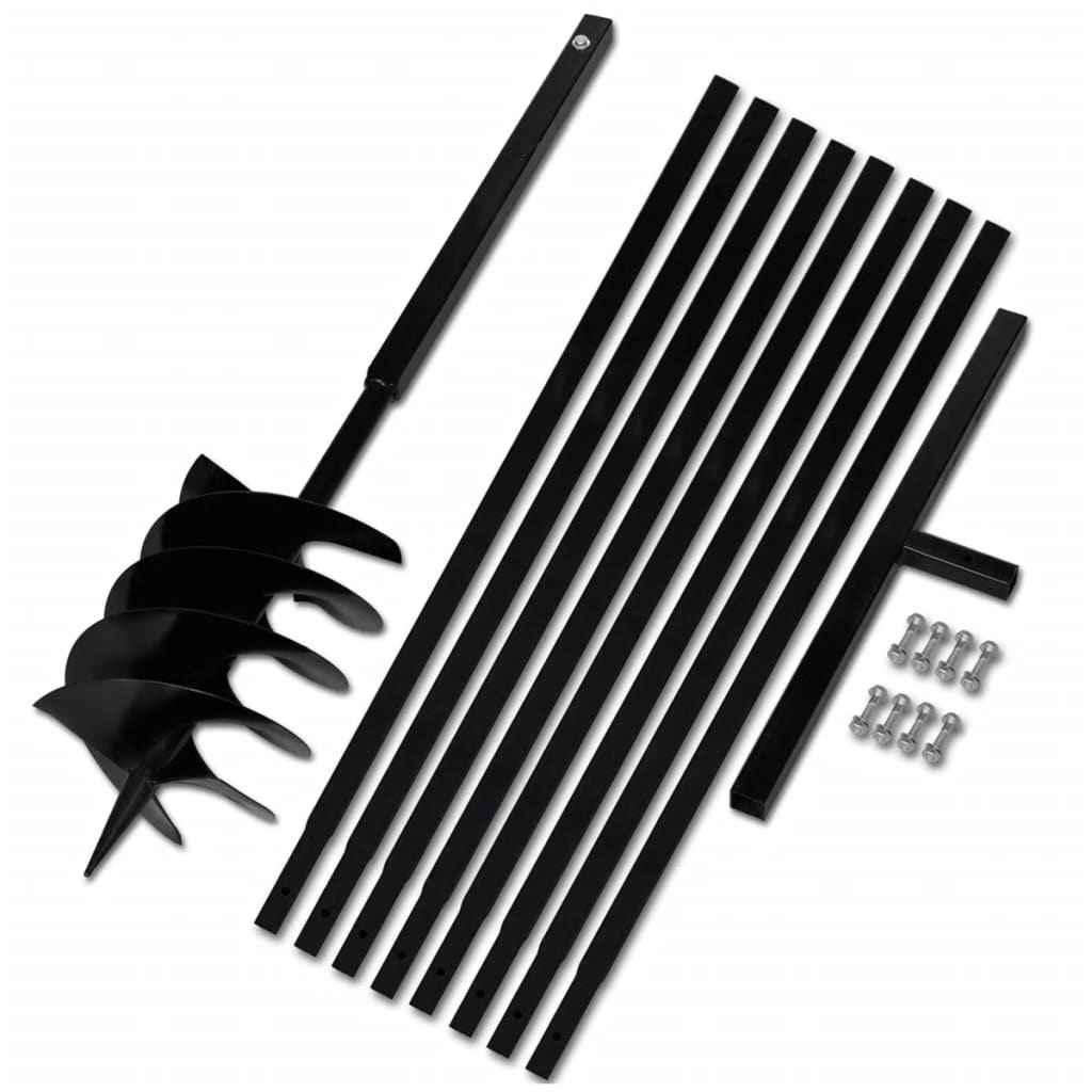 Broca de solo manual 100 mm com tubo de prolongamento 5 m aço