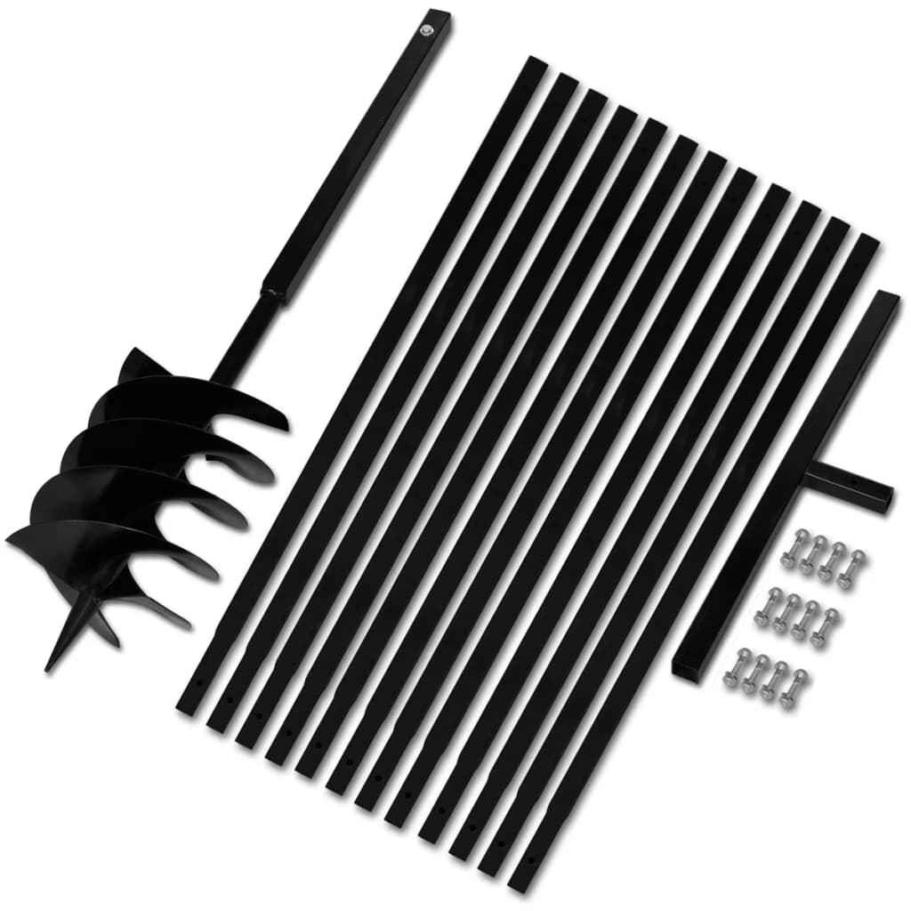 Broca de solo manual 100 mm com tubo de prolongamento 5 m aço