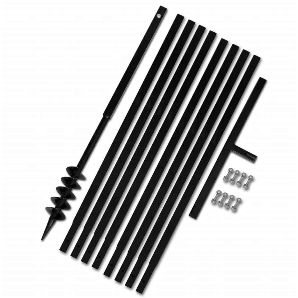 Broca de solo manual 100 mm com tubo de prolongamento 5 m aço