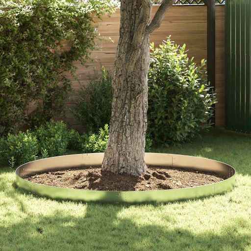 vidaXL Conjunto 5 painéis vedação relvado 100 x 14 cm aço galvanizado
