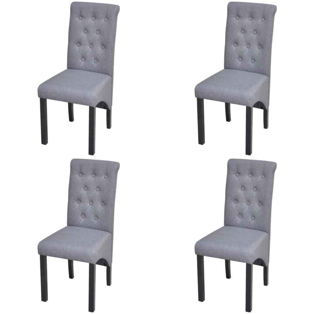 vidaXL Cadeiras de jantar 2 pcs tecido cinzento-claro