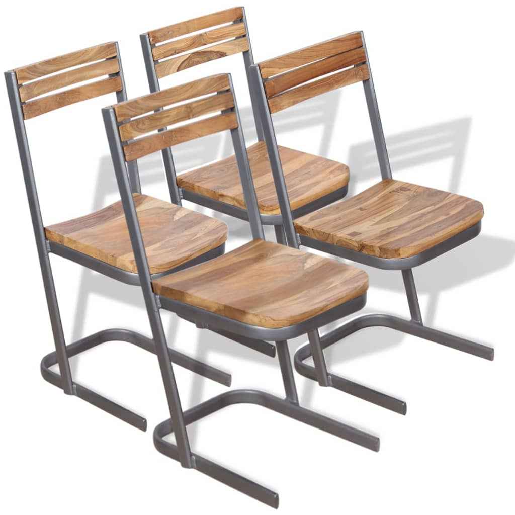 vidaXL Cadeiras de jantar 2 pcs madeira teca maciça