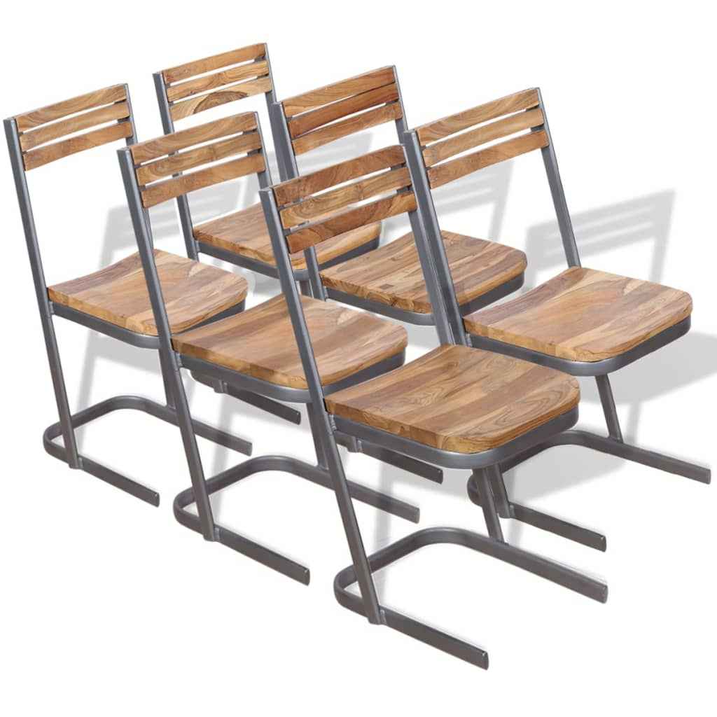 vidaXL Cadeiras de jantar 2 pcs madeira teca maciça